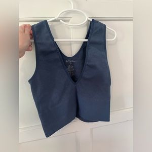 By Together Finely Ribbed Plunge V Neck Brami Crop Top size small